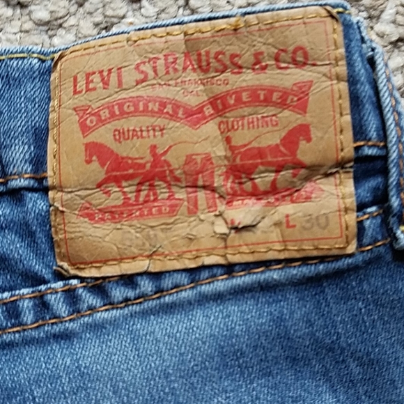 42 x 30 Levi's 559 Original Blue Jeans Strauss Zipper Rive - Picture 4 of 8